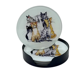 Glasunderlägg Katt – 4pcs