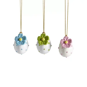 Hängande ägg med blomma – fl. färger – 4cm
