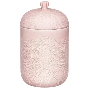 Burk med lock – rosa – Ø 12 & 20 cm hög – Orient