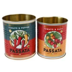 2-p Förvaringsburk/ Plåtkruka Passata