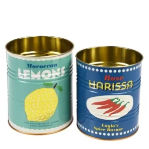 2-p Förvaringsburk/plåtkruka – Lemons & Harissa