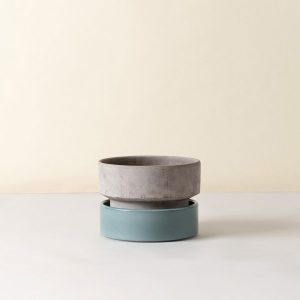 Bergs Potter – Kruka Hoff Low 25 Grå/Misty Blue