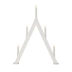 Adventsljusstake Albo – Vit – 66 cm