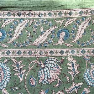 a HILL – Tablecloth Block Print, Ivy Green 145×220 cm