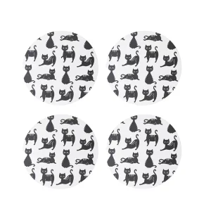 Glasunderlägg Kattfamilj – 4 pcs