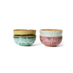 HKLIVING – 70s Ceramics XS bowls 4-pack, Modernist