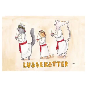 Julkort  – Lussekatter