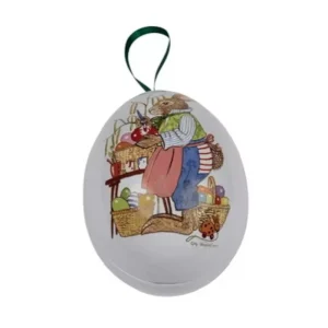 Hängande minipåskägg i plåt – Herr hare målar