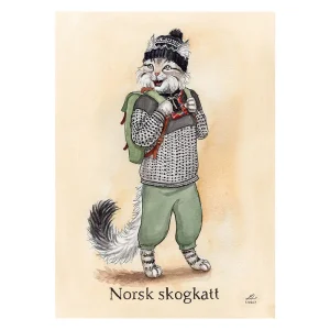 Vykort – Norsk skogkatt